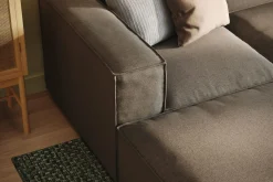 Andrarum U-Sofa-Cubo 5-seters U-formet Dyp Modulsofa med Divan og Sjeselong i Fløyel Grey