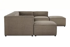 Andrarum U-Sofa-Cubo 5-seters U-formet Dyp Modulsofa med Divan og Sjeselong i Fløyel Grey