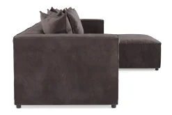 Andrarum Velour Sofa & Fløyel Sofa|Sofa Med Sjeselong-Cubo 4-seters Vendbar L-formet Dyp Modulsofa med Divan i Fløyel Grey