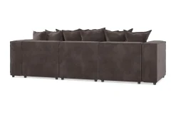 Andrarum Velour Sofa & Fløyel Sofa|Sofa Med Sjeselong-Cubo 4-seters Vendbar L-formet Dyp Modulsofa med Divan i Fløyel Grey