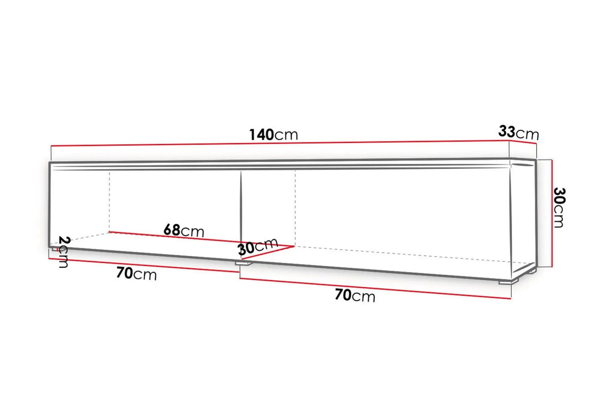 Concept 55 Cuguen Tv-skap 140 cm