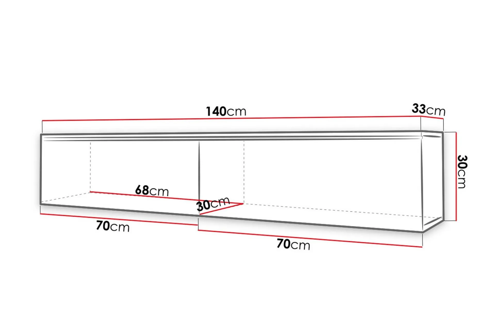 Concept 55 Tv-Benk & Mediabenk-Cuguen Tv-skap 140 cm LED Hvit