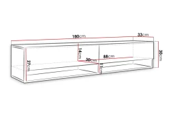 Tv-Benk & Mediabenk-Cuguen Tv-skap 180 cm RGB LED tre