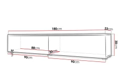 Concept 55 Tv-Skap|Tv-Benk & Mediabenk-Cuguen Vegghengt TV-benk med oppbevaring 180x32x30 cm Hvit