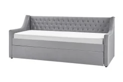 Velour Sofa & Fløyel Sofa-Dagseng 90 x 200 cm fløyel grå MONTARGIS Grey