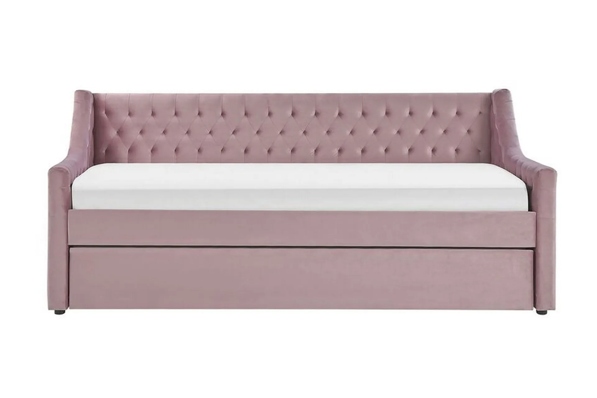 Velour Sofa & Fløyel Sofa-Dagseng 90 x 200 cm fløyel rosa MONTARGIS Lyserød