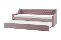 Velour Sofa & Fløyel Sofa-Dagseng 90 x 200 cm fløyel rosa MONTARGIS Lyserød