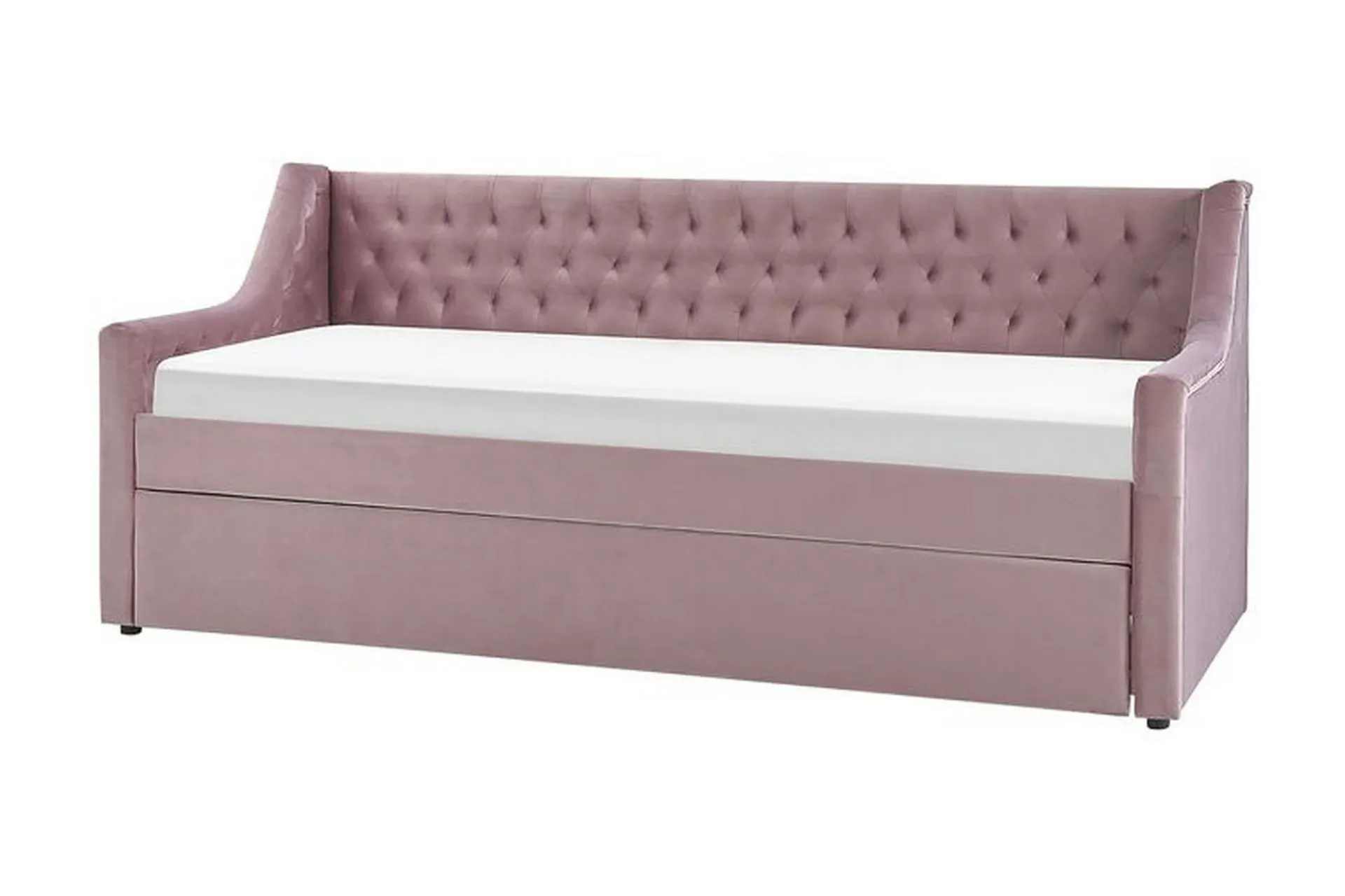 Velour Sofa & Fløyel Sofa-Dagseng 90 x 200 cm fløyel rosa MONTARGIS Lyserød
