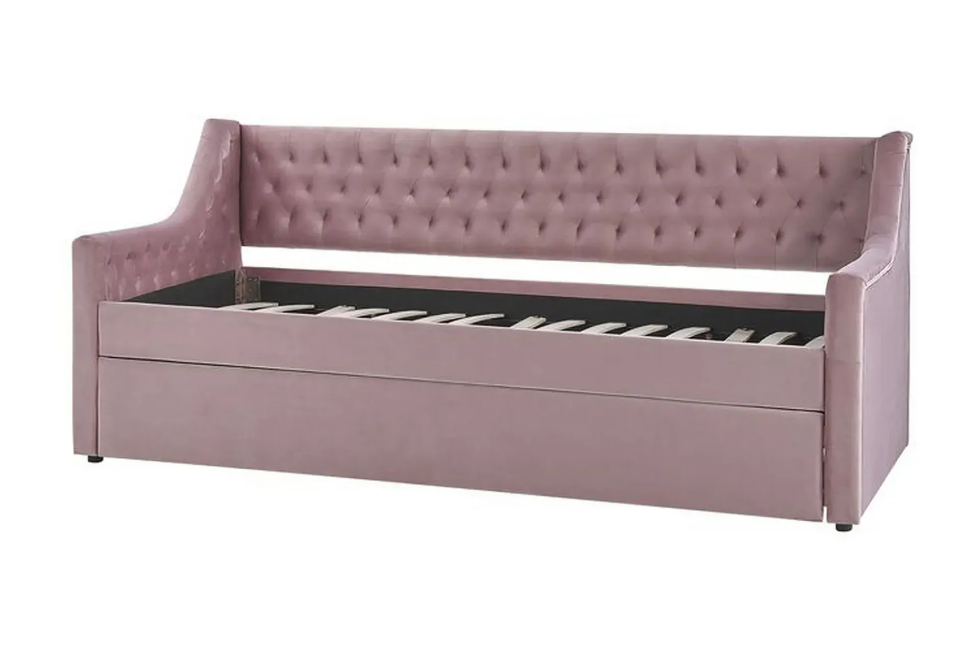 Velour Sofa & Fløyel Sofa-Dagseng 90 x 200 cm fløyel rosa MONTARGIS Lyserød