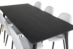 Venture Home Spisegrupper-Daicy Spisegruppe 180 cm inkl. 6 Ypas Stoler Svart