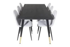 Venture Home Spisegrupper-Daicy Spisegruppe 180 cm inkl. 6 Ypas Stoler Svart