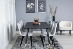 Venture Home Spisegrupper-Daicy Spisegruppe 180 cm inkl. 6 Ypas Stoler Svart