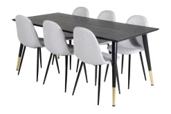 Venture Home Spisegrupper-Daicy Spisegruppe 180 cm inkl. 6 Ypas Stoler Svart