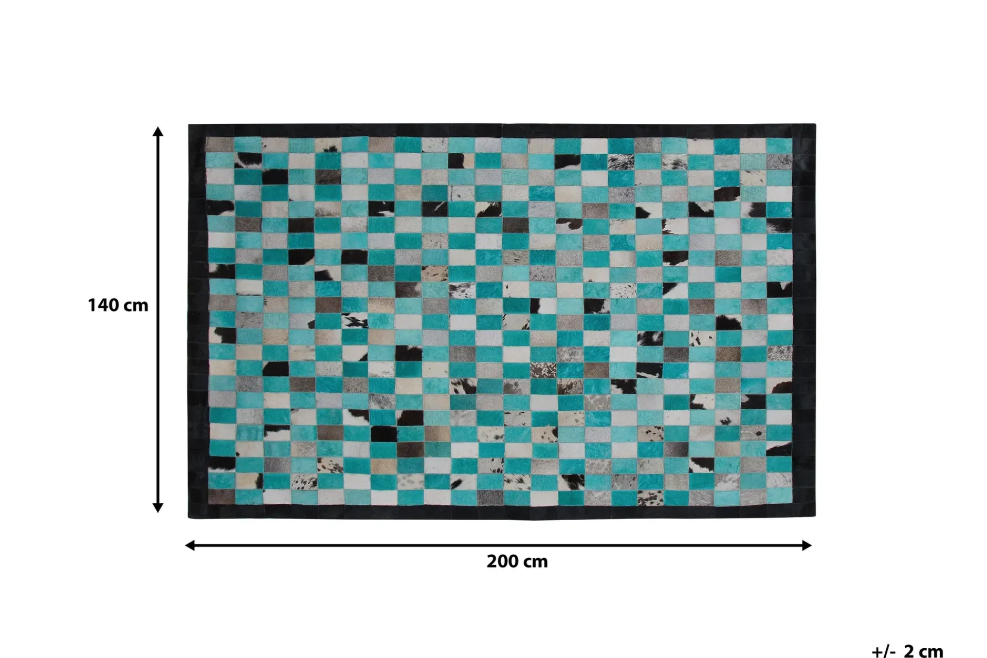 Skinn & Pelstepper-Daleisa Matte 140x200 cm Lær Blå/Grå