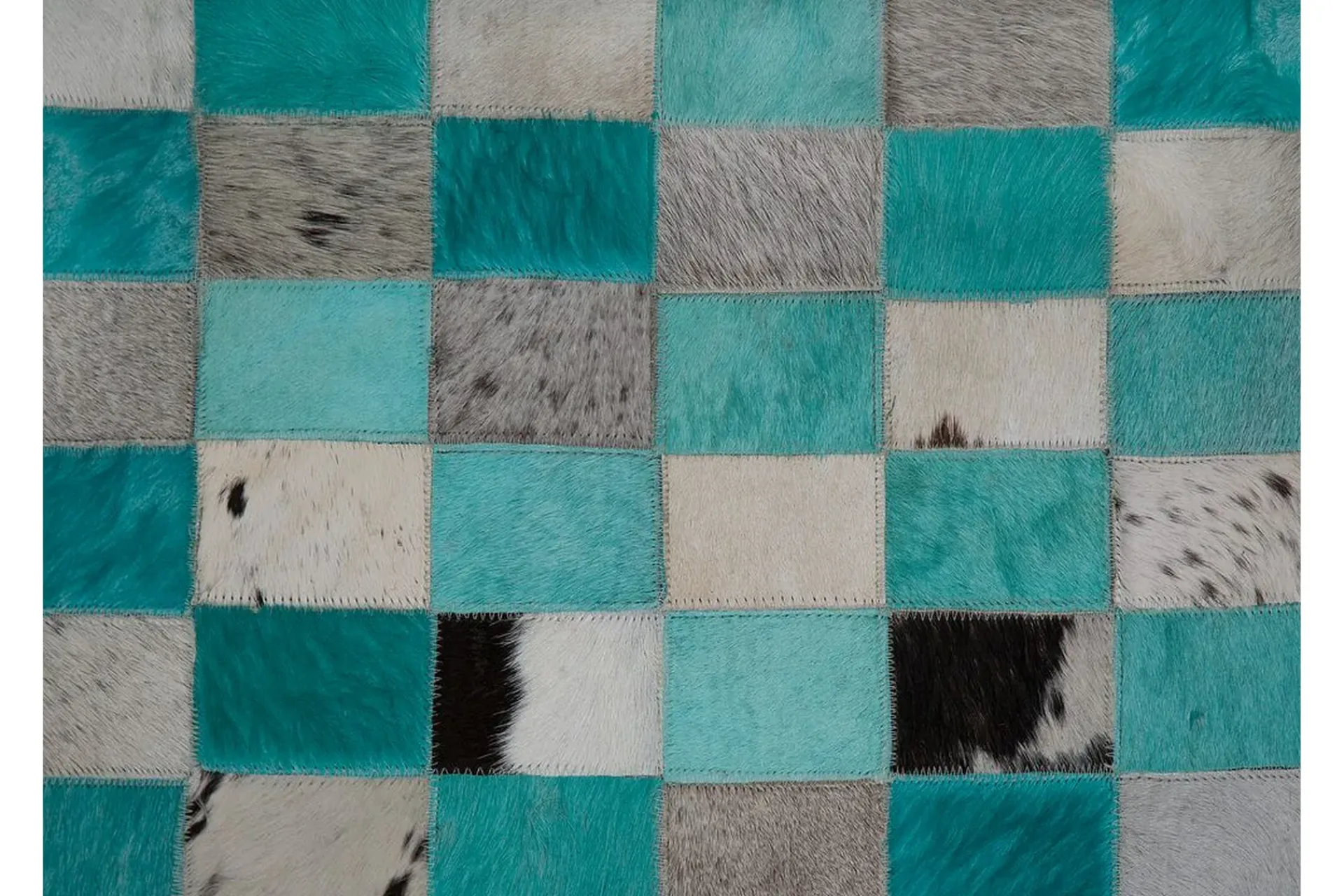 Skinn & Pelstepper-Daleisa Matte 140x200 cm Lær Blå/Grå