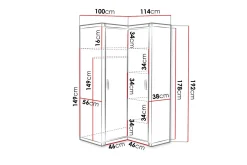Garderober & Garderobesystem-Dallas Garderobe 100x58x192 cm tre