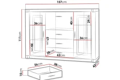 Sideboard & Skjenker-Dallas Skjenk 157x43,5x111 cm trøffel
