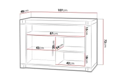 Dallas TV-benk 107x48x72 cm
