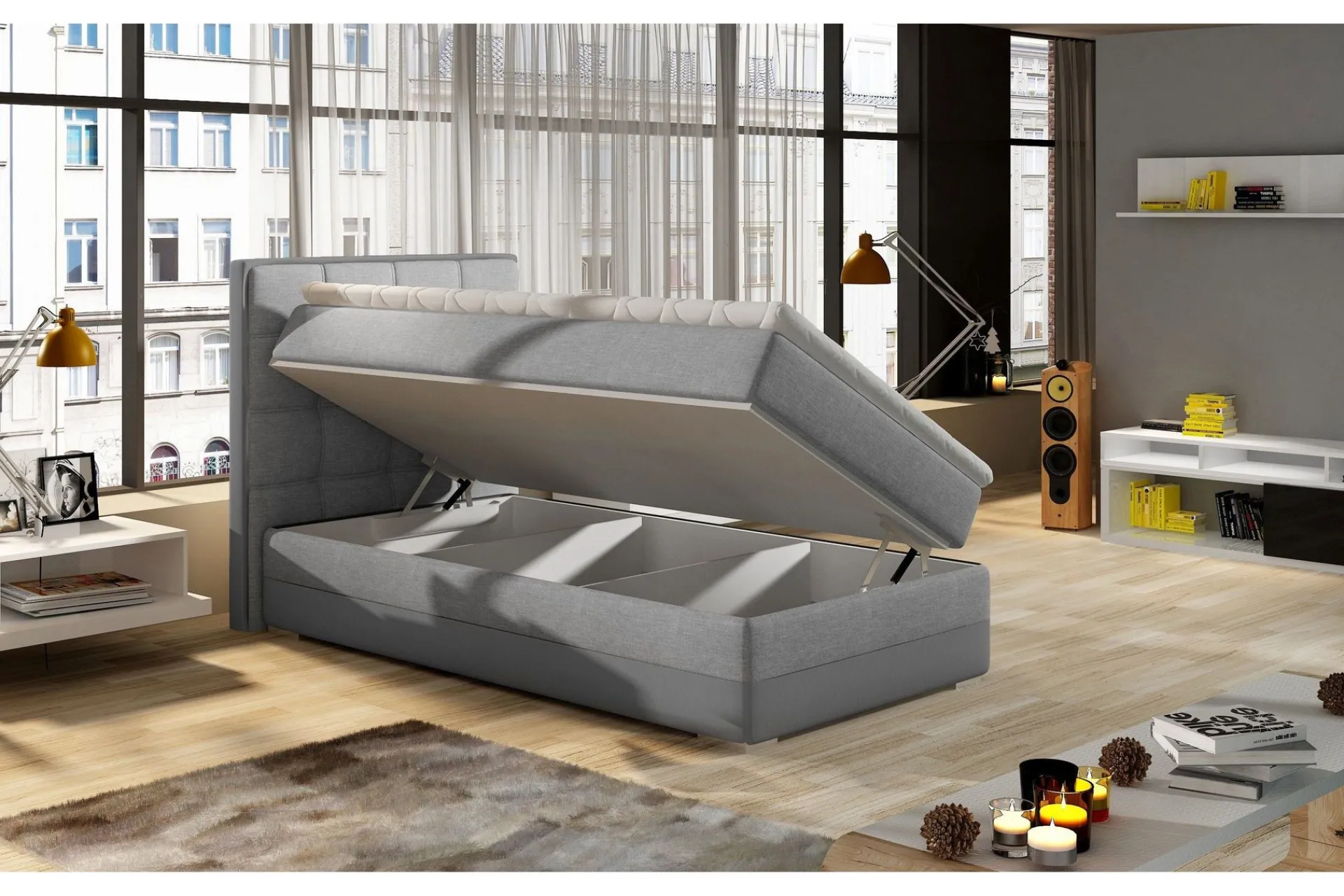 Damion Oppbevaringsseng 90x200 cm Venstre