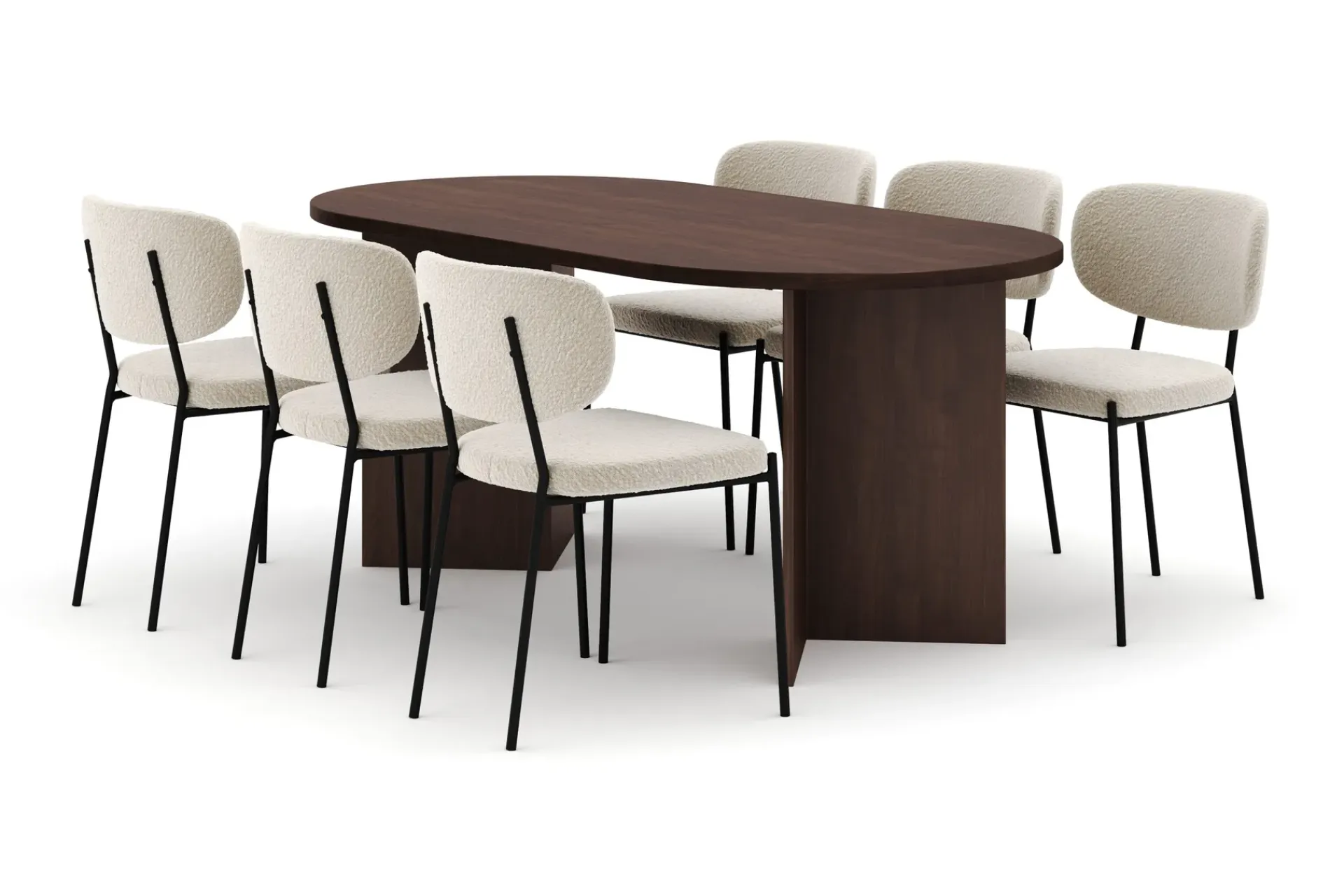 Dano Spisebord 180 cm med 6 Gemmiano Spisestoler