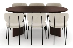 Dano Spisebord 180 cm med 6 Gemmiano Spisestoler
