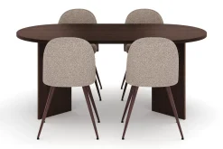 Spisegrupper-Dano Spisebord 180 cm med 4 Nibe Plus Spisestoler Valnöt