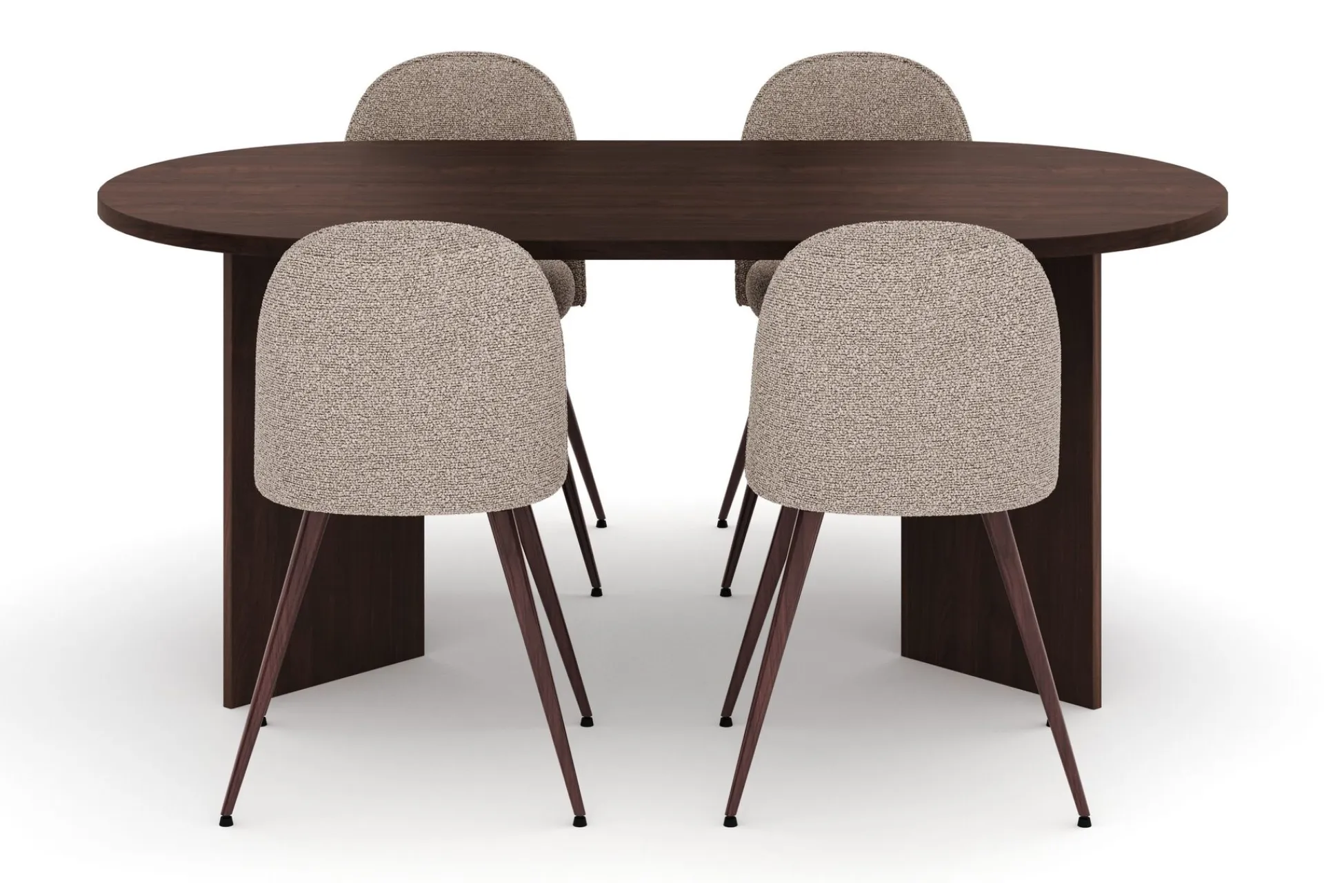 Spisegrupper-Dano Spisebord 180 cm med 4 Nibe Plus Spisestoler Valnöt