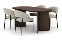 Spisegrupper-Dano Spisebord 180 cm med 4 Sawako Spisestoler Valnöt