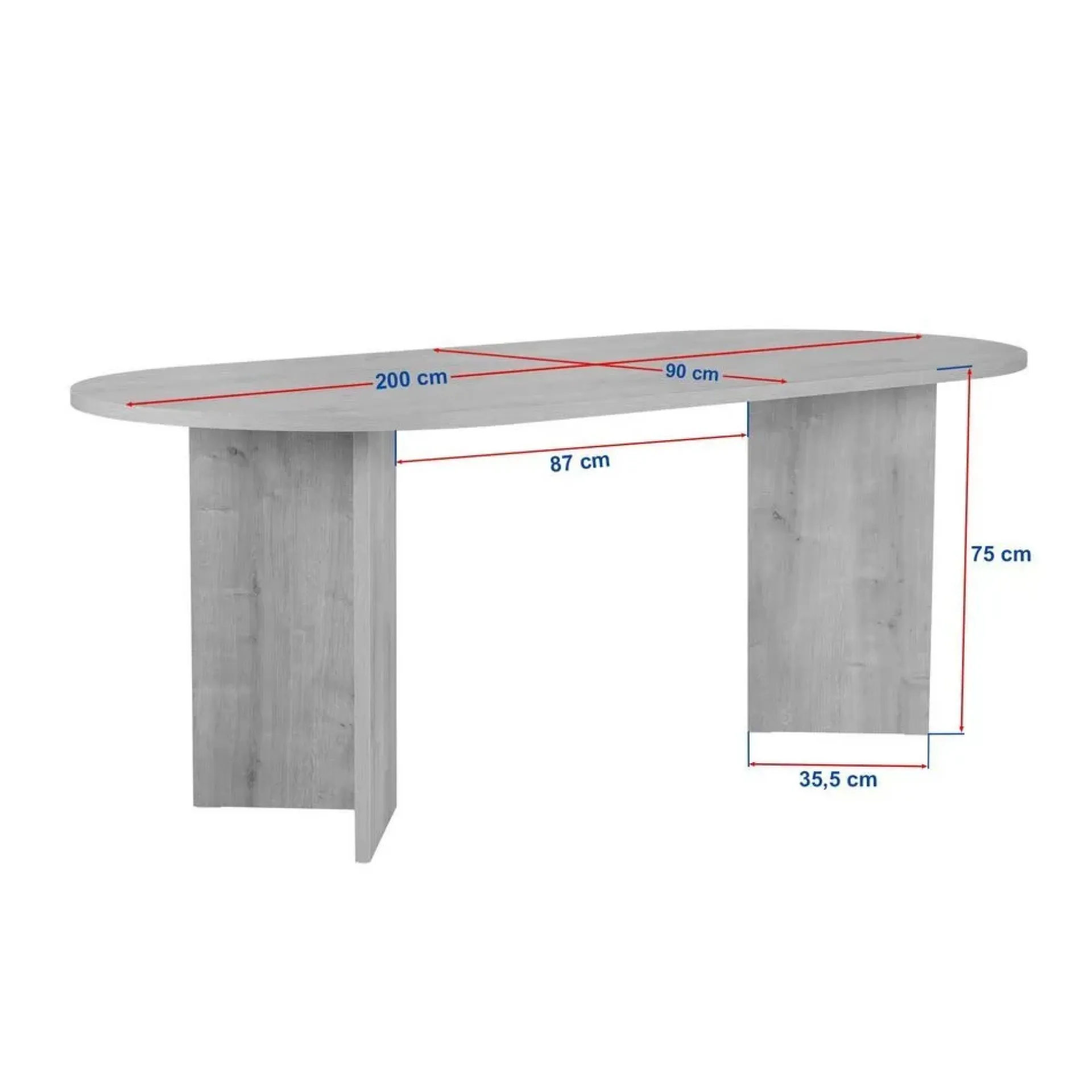 Dano Spisebord Oval 200 cm