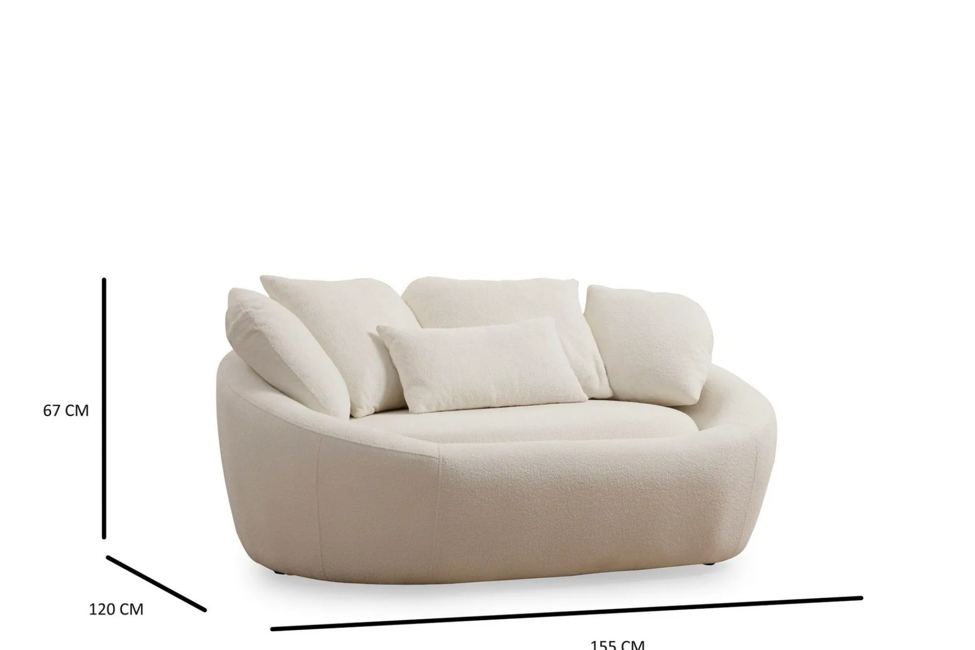 2 Seter Sofa-Dara Sofa 2-seter Beige