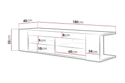Tv-Benk & Mediabenk-Davalos Tv-benk 180 cm Eik