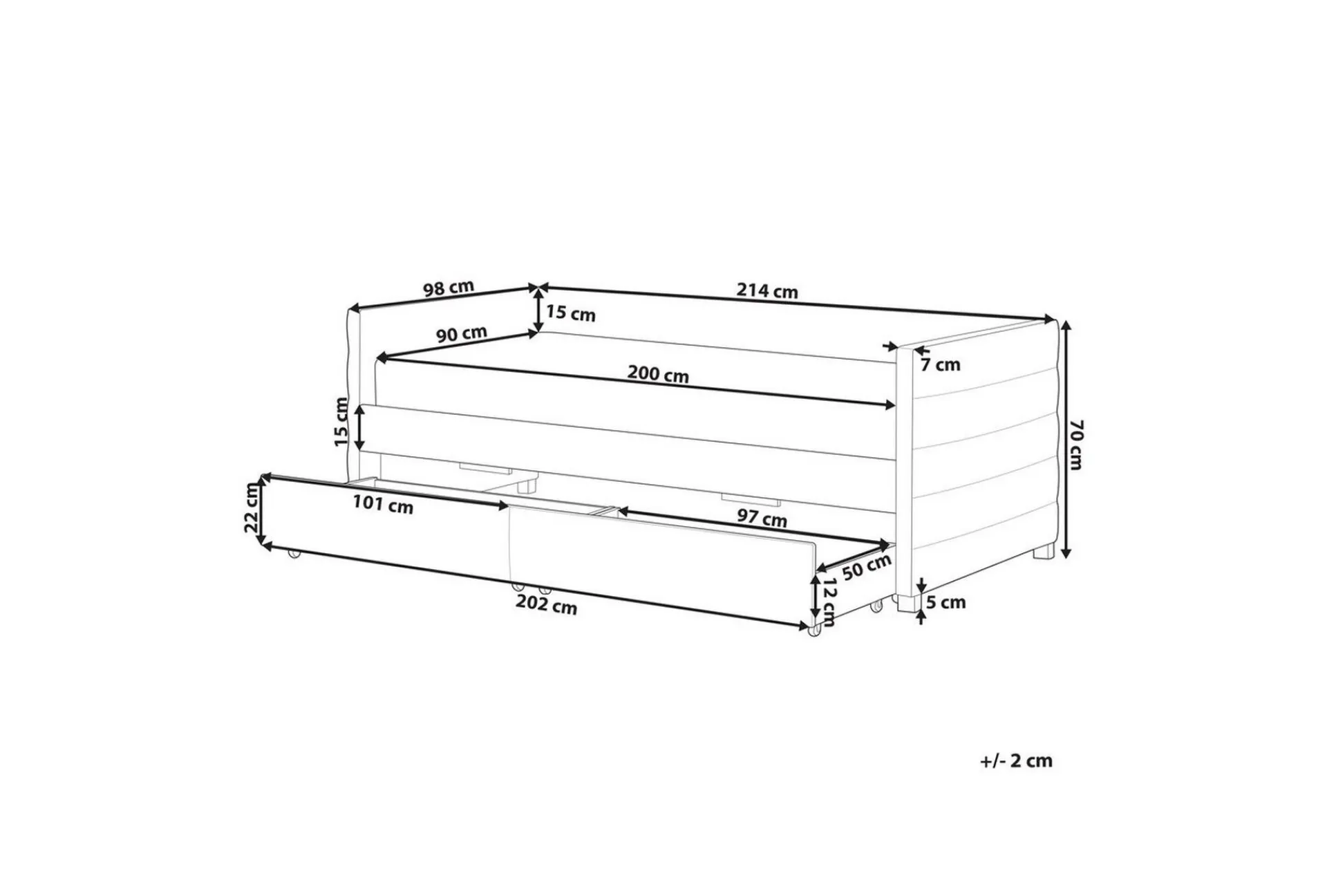 Stellebord|Oppbevaring Barnerom-Daybed med oppbevaring Marray Hvit