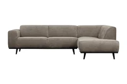 Sofa Med Sjeselong-Deansh 3-seters Sofa med Sjeselong Høyre Mørk beige