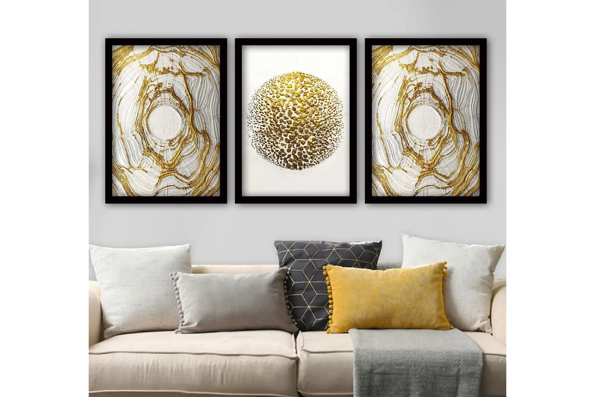 Lerretsbilder|Lerretsbilder-Decorative Framed Painting (3 Pieces) 35x45 Flerfärgad