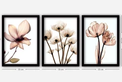 Posters|Oljemaling-Decorative Framed Painting (3 Pieces) 35x45 Flerfärgad
