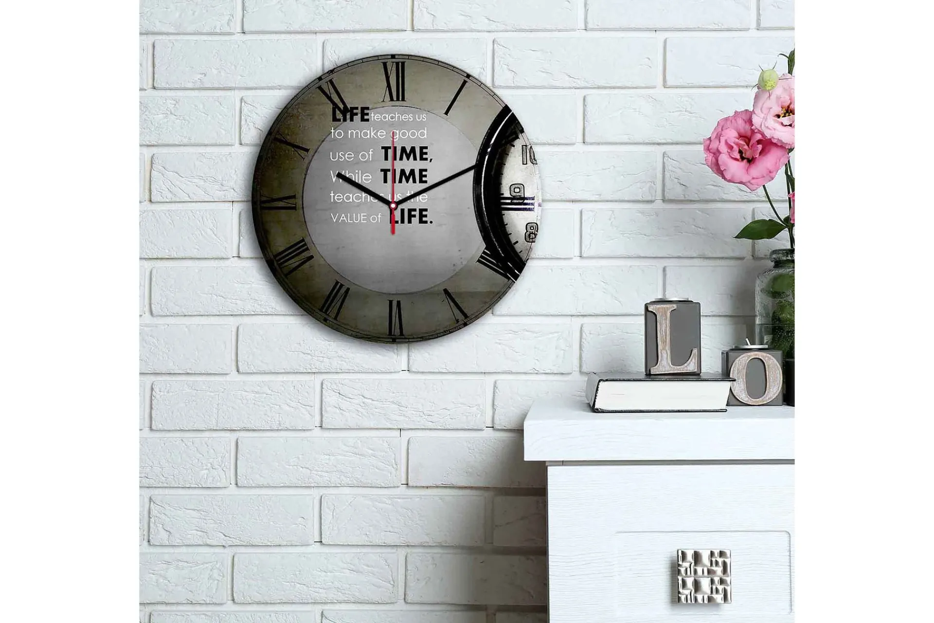 Veggklokke-Decorative MDF Clock 30x Flerfärgad