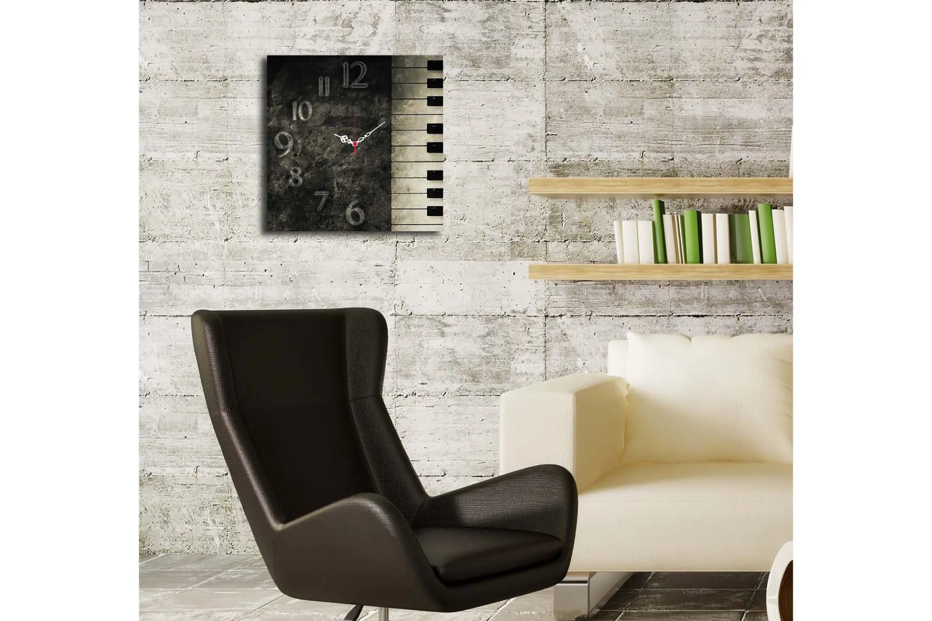 Veggklokke-Decorative MDF Clock 40x40 Flerfärgad