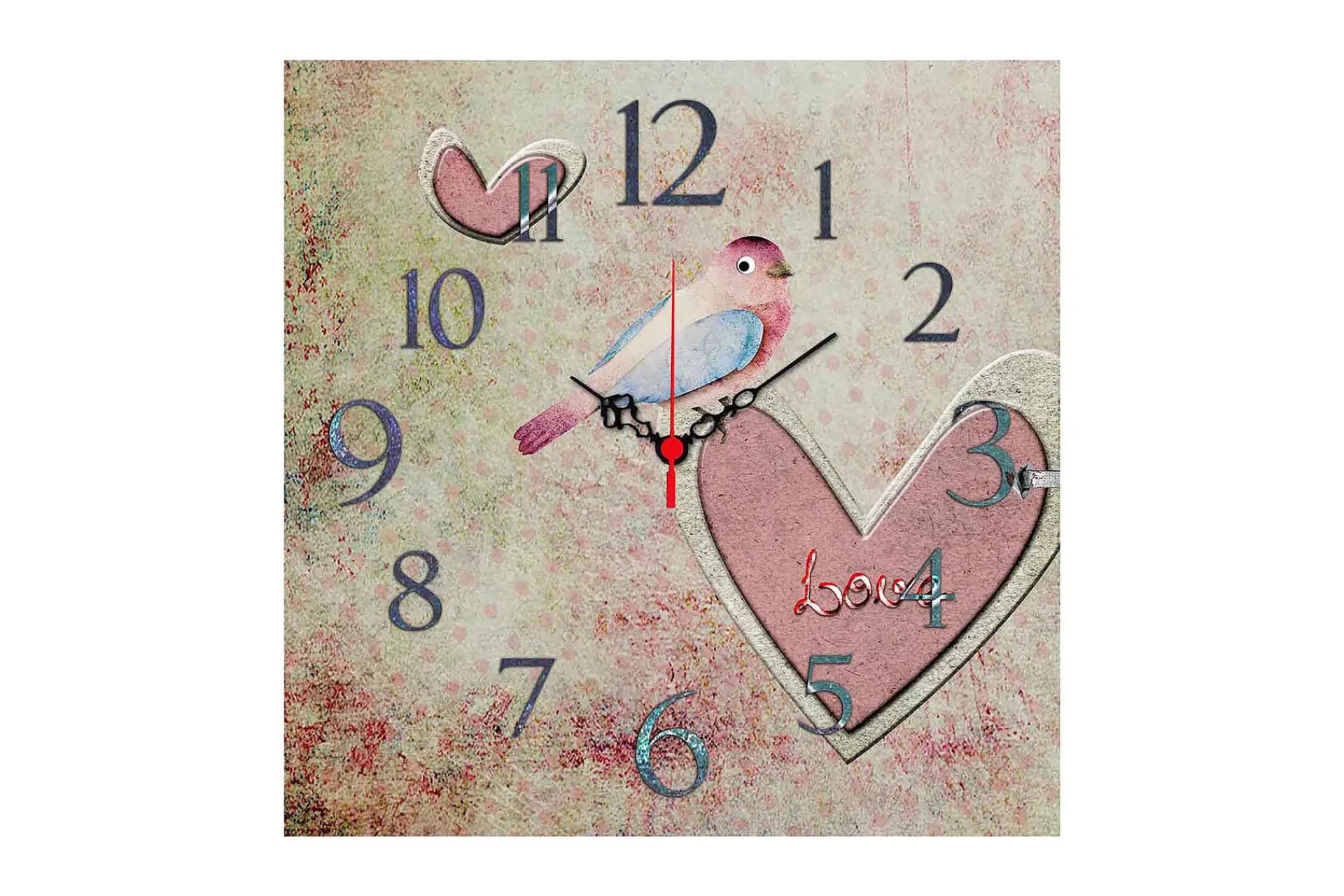 Veggklokke-Decorative MDF Clock 40x40 Flerfärgad