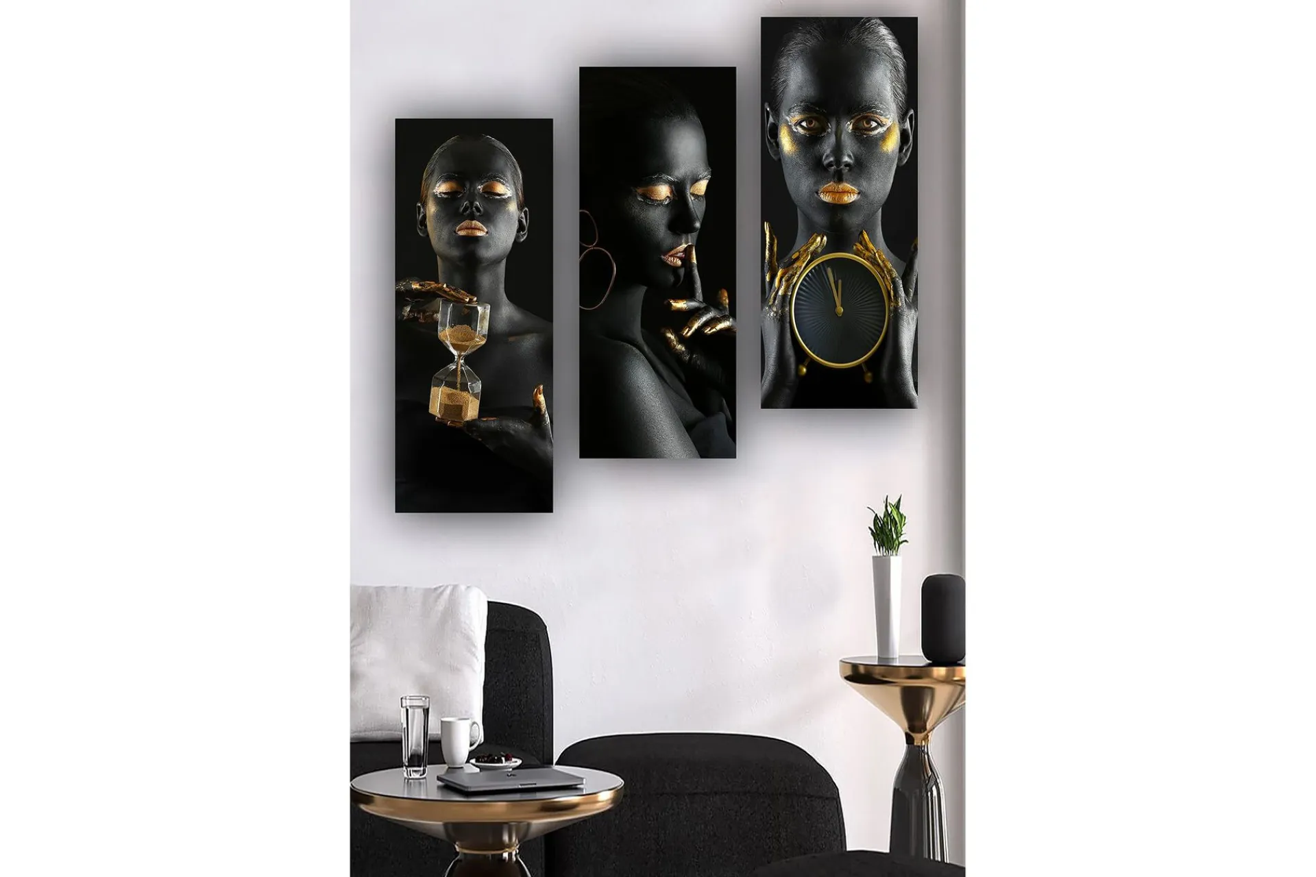 Lerretsbilder|Lerretsbilder-Decorative MDF Painting (3 Pieces) 20x50 Flerfärgad