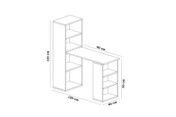 Decorotika Skrivebord 120 cm med Oppbevaringshyller