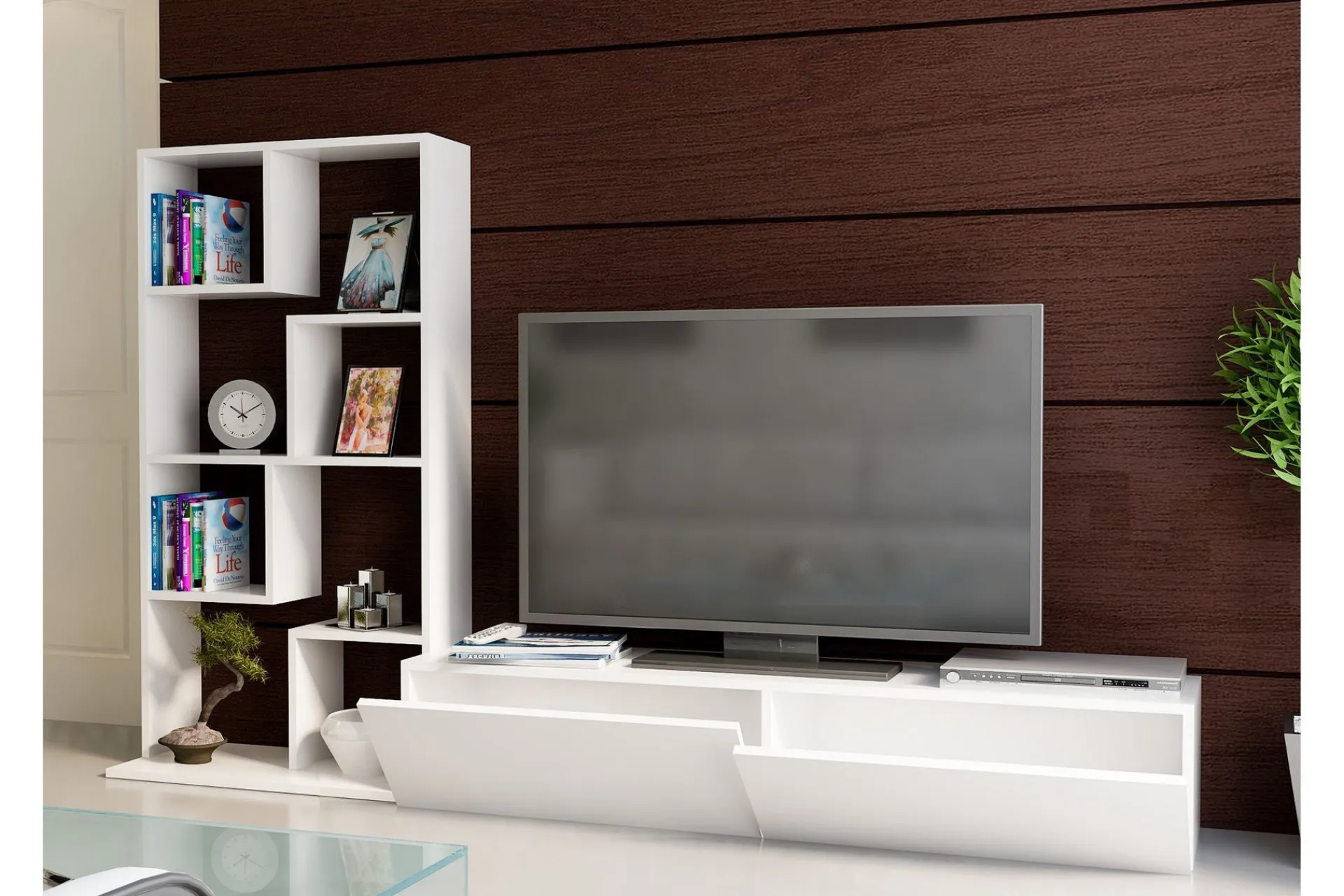 Tv-Møbelsett-Decorotika TV-benk Hvit