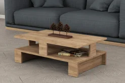 Sofabord-Decorta Sofabord 80 cm med Oppbevaringshylle Brun