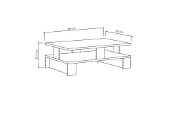 Sofabord-Decorta Sofabord 80 cm med Oppbevaringshylle Brun