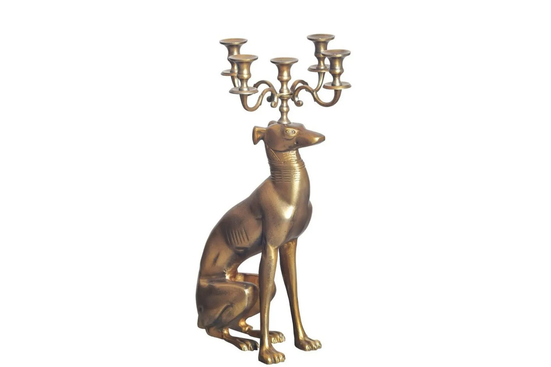 Wohnling Lysestaker Og Lykter-Dekorativ figur Lysestake Greyhound Aluminium Moderne Gull