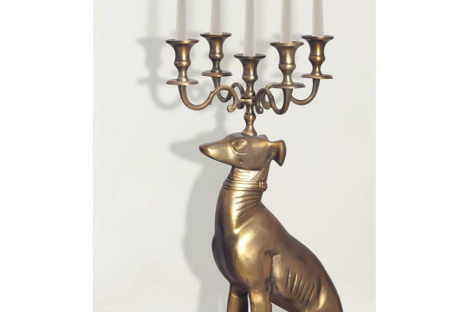 Wohnling Lysestaker Og Lykter-Dekorativ figur Lysestake Greyhound Aluminium Moderne Gull
