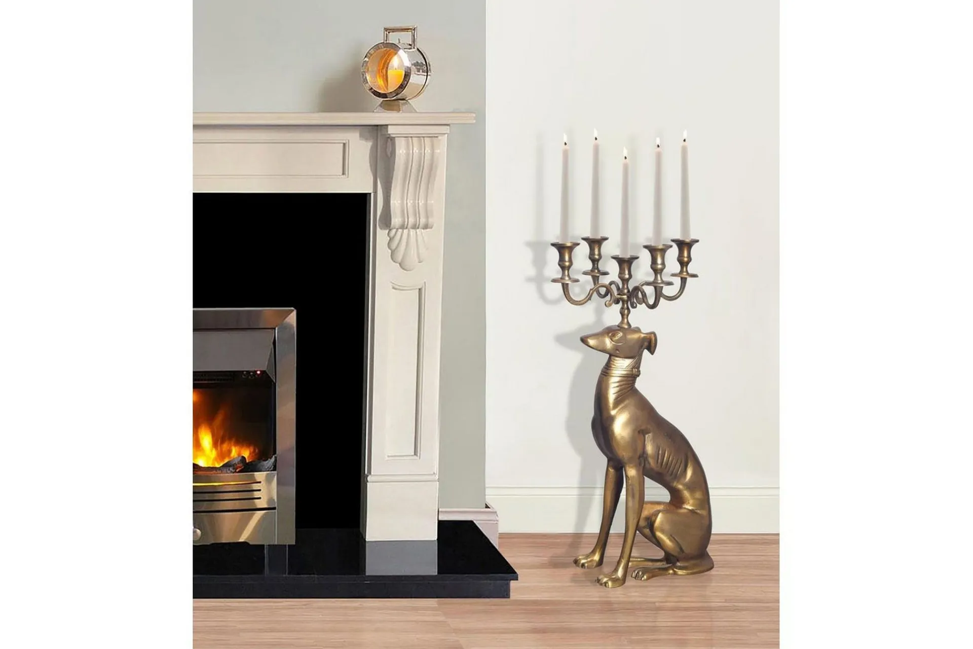 Wohnling Lysestaker Og Lykter-Dekorativ figur Lysestake Greyhound Aluminium Moderne Gull
