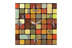 Veggklokke-Dekorativ MDF-klokke 40x40 Flerfärgad