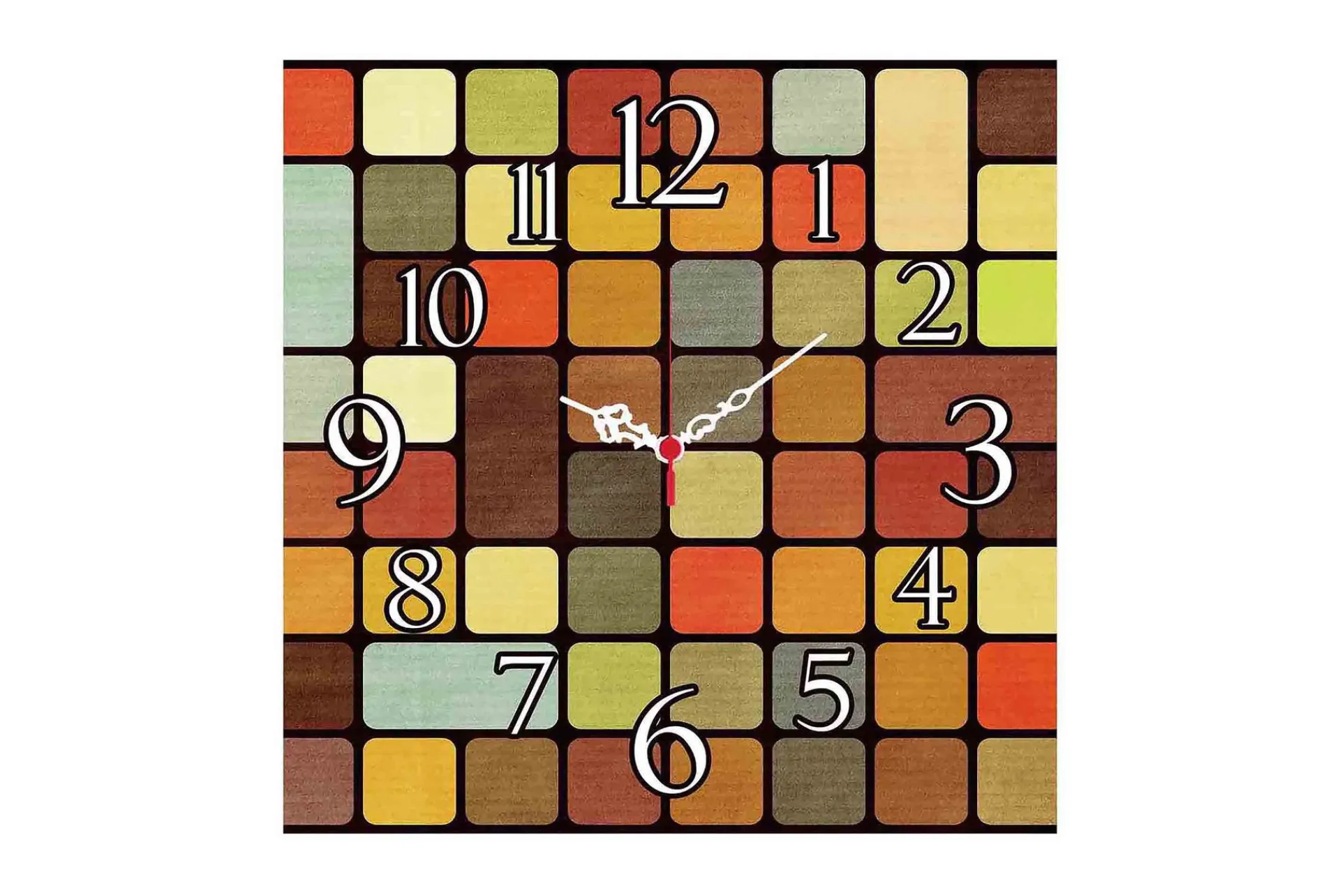 Veggklokke-Dekorativ MDF-klokke 40x40 Flerfärgad