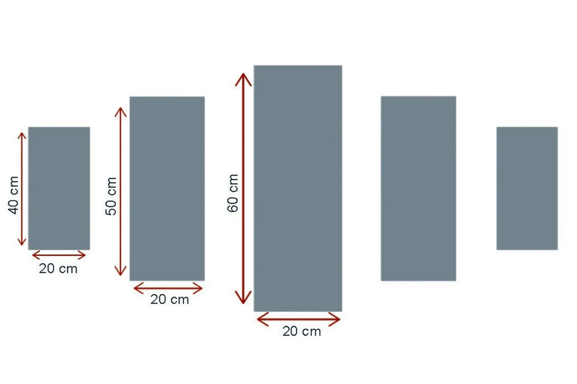 Dekorativ MDF-maling 5-Deler 20x60 cm