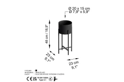 Dekorativ potte Mirven 23 x 23 x 48 cm